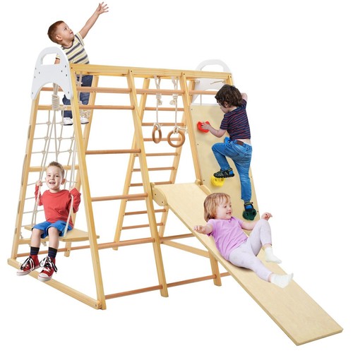 Wooden climbing playset - climbing,