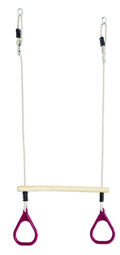 Wooden trapeze bar with purple - bar,