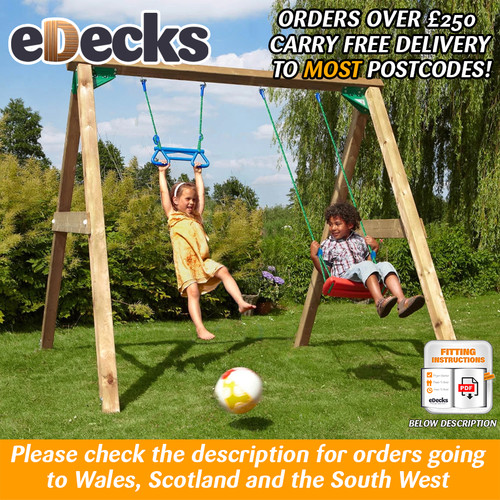 Jungle swing set - jungle, wooden