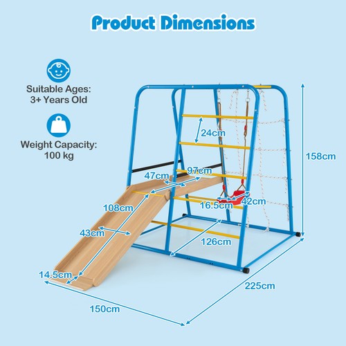 Metal jungle gym with - 6-in-1,