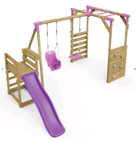 Rebo wooden swing set with - rebo,